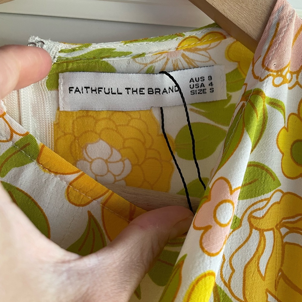 Faithfull the Brand Yellow Floral Midi Dress - Picture 4 of 9